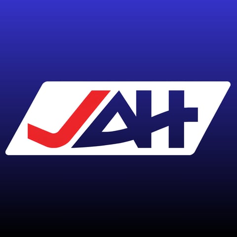 Just Ask Home Improvement LLC official company logo with red checkmark and navy triangle symbol